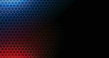 mörk sexhörning abstrakt teknologi bakgrund med blå och rosa färgad ljus blinkar under sexhörning. hexagonal gaming vektor abstrakt tech bakgrund.
