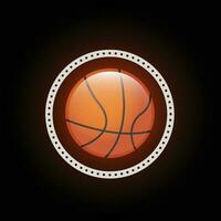 Vektor Illustration von ein Basketball Ball im ein Basketball Korb, Basketball Turnier