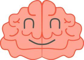 glücklich lächelnd Menschen Gehirn. perfekt zu Show Zustand von Mensch Verstand vektor