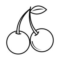 Kirschfrüchte Pop-Art-Comic-Stil-Liniensymbol vektor