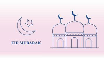 eid Mubarak Schöne Grüße mit Halbmond Mond und Sterne vektor