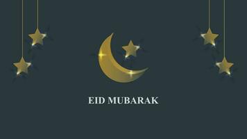 eid Mubarak Schöne Grüße mit Halbmond Mond und Sterne vektor