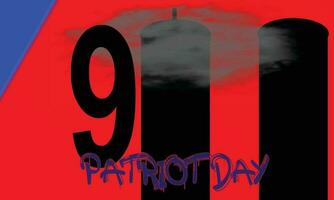 Patriot Tag 911 September mit wolkig Rauch und bunt Hintergrund, und editierbar Text einfach Vorlage vektor