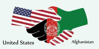 Design Shake Hände. Konzept vereinigt Zustände und Afghanistan das borth Land ein gut Kontakt, Geschäft, reisen, Transport und Technologie. vektor