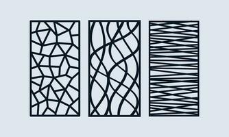 vektor samling av laser skära patten paneler. abstrakt geometrisk mönster