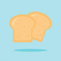 süß Süss Weiß Brot Bäckerei Single Bild Vektor Illustration Blau Hintergrund