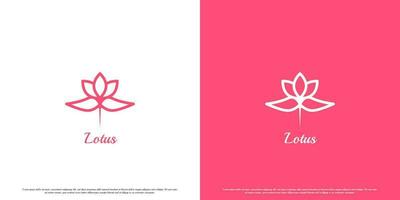 elegant rosa lotus blomma logotyp design illustration. de skön lotus blomma silhuett symboliserar fred, renhet, majestät. modern inre skönhet design. flicka livsstil skönhet spa salong yoga ikon. vektor