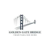 san Franz, golden Tor Brücke Logo Design Vorlage. einfach und sauber eben Design von Brücke Vektor Vorlage. Brücke Logo zum Geschäft.