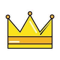 krona popkonst komisk stil platt ikon vektor