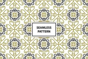 orientalisk sömlös mönster. vit, svart och guld bakgrund med arabicum prydnad. mönster, bakgrund och tapet för din design. textil- prydnad. vektor illustration.