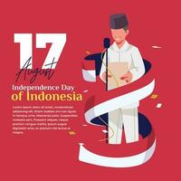 illustration av de firande av indonesiska oberoende de tillkännagivande av indonesiska vektor