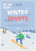 Wintersportplakat flache Vektorschablone vektor