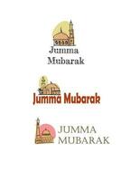 jumma mubarak. hand text. islamic affisch uppsättning. vektor