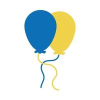 Welt-Down-Syndrom-Tagesballons gelbe und blaue Bewusstseinsfarbe flacher Stil vektor
