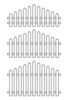 Gliederung Zaun im eben Stil Vektor Illustration isoliert auf Weiß