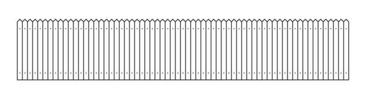 Gliederung Zaun im eben Stil Vektor Illustration isoliert auf Weiß