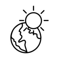 världsplaneten jorden med sollinjestil