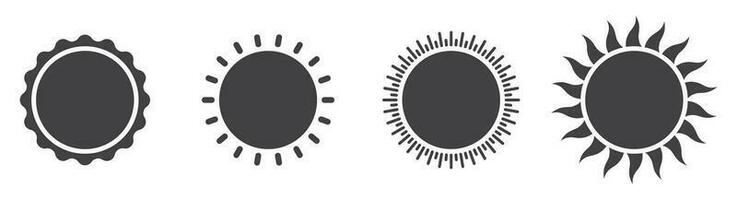 Sol ikon samling vektor illustration isolerat på vit