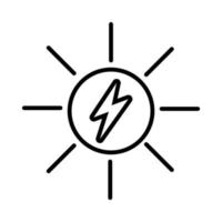 Sommersonne mit Power-Ray-Liniensymbol vektor