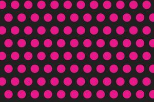 enkel abstrakt sömmar rosa polka punkt mönster på svart Färg bakgrund vektor