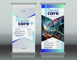 rollen oben Geschäft Broschüre Flyer Banner Design Vertikale Vorlage Vektor, Startseite Präsentation abstrakt geometrisch Hintergrund, modern Veröffentlichung x-Banner und Flaggenbanner, Rechteck Größe. rot , Blau, Grün vektor