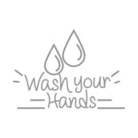 neue normale Hände waschen Lifestyle-Pflege nach Coronavirus handgemachter Linienstil vektor