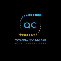 qc brev logotyp design på svart bakgrund. qc kreativ initialer brev logotyp begrepp. qc unik design. vektor