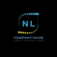 nl Brief Logo Design auf schwarz Hintergrund. nl kreativ Initialen Brief Logo Konzept. nl einzigartig Design. vektor