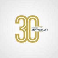 Jubiläums goldenes Abzeichen 30 Jahre mit goldenem Vektordesign vektor
