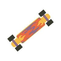 retro Schlittschuh Tafel. Skateboard Deck oben Seite Sicht. vektor