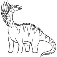 Hand gezeichnet von Bajadasaurus Linie Kunst vektor