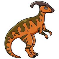 Cartoon Parasaurolophus isoliert auf weißem Hintergrund vektor