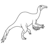 Hand gezeichnet von deinocheirus Linie Kunst vektor