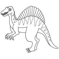 Hand gezeichnet von Spinosaurus Linie Kunst vektor