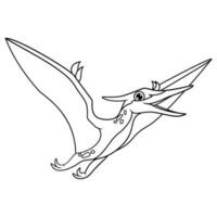 hand dragen av pteranodon linje konst vektor