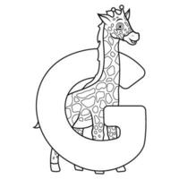 G Brief zum Giraffe vektor