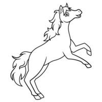 süß Pferd Karikatur Springen Pose vektor
