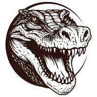 Krokodil Logo, Design zum Abzeichen vektor
