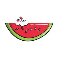 färsk och saftig vattenmelon skivor vektor illustration