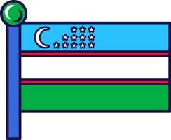 uzbekistan Land nation flagga på flaggstång vektor