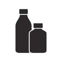 flaska av vatten ikon. alkohol dryck symbol. platt vektor illustration