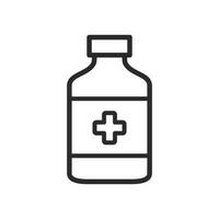 medicin flaska ikon. läkemedel dryck symbol. platt vektor illustration