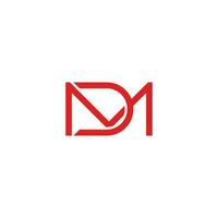 Brief dm rot verknüpft geometrisch Linie Logo Vektor
