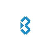 brev b enkel blå geoemtric logotyp vektor