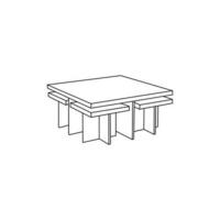 möbel design av tabell linje minimalistisk logotyp, vektor ikon illustration design mall