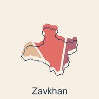 Mongolei politisch Karte mit Hauptstadt Zavkhan, National Grenzen, wichtig Städte, Welt Karte Land Vektor Illustration Design Vorlage