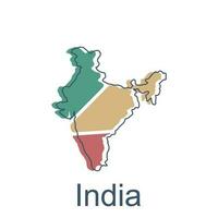 Karte von Indien bunt Illustration Design, Element Grafik Illustration Vorlage vektor