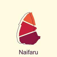 Karte von Naifaru Vektor Illustration Symbol mit vereinfacht Karte von Republik von Malediven, Illustration Design Vorlage