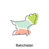 Karte von Belutschistan modern mit Gliederung Stil Vektor Design, Welt Karte International Vektor Vorlage
