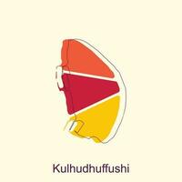 Karte von kulhudhuffushi Vektor Illustration Symbol mit vereinfacht Karte von Republik von Malediven, Illustration Design Vorlage